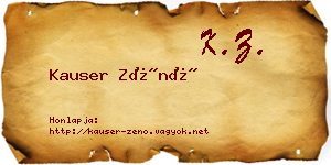 Kauser Zénó névjegykártya